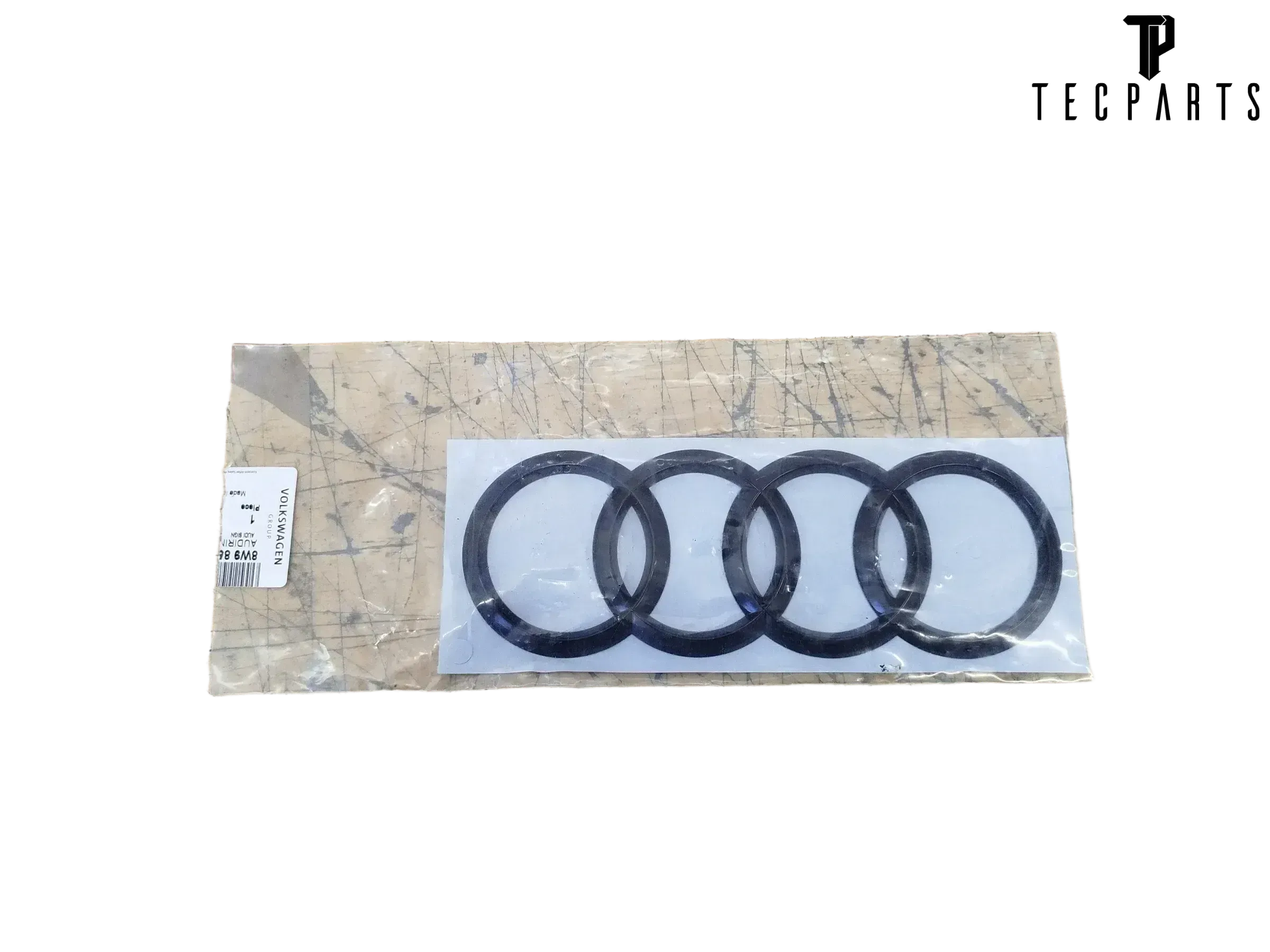 Audi Zeichen Ringe Heckklappe schwarz glänzend Original A4 A6 8W9853742A - Bild 1