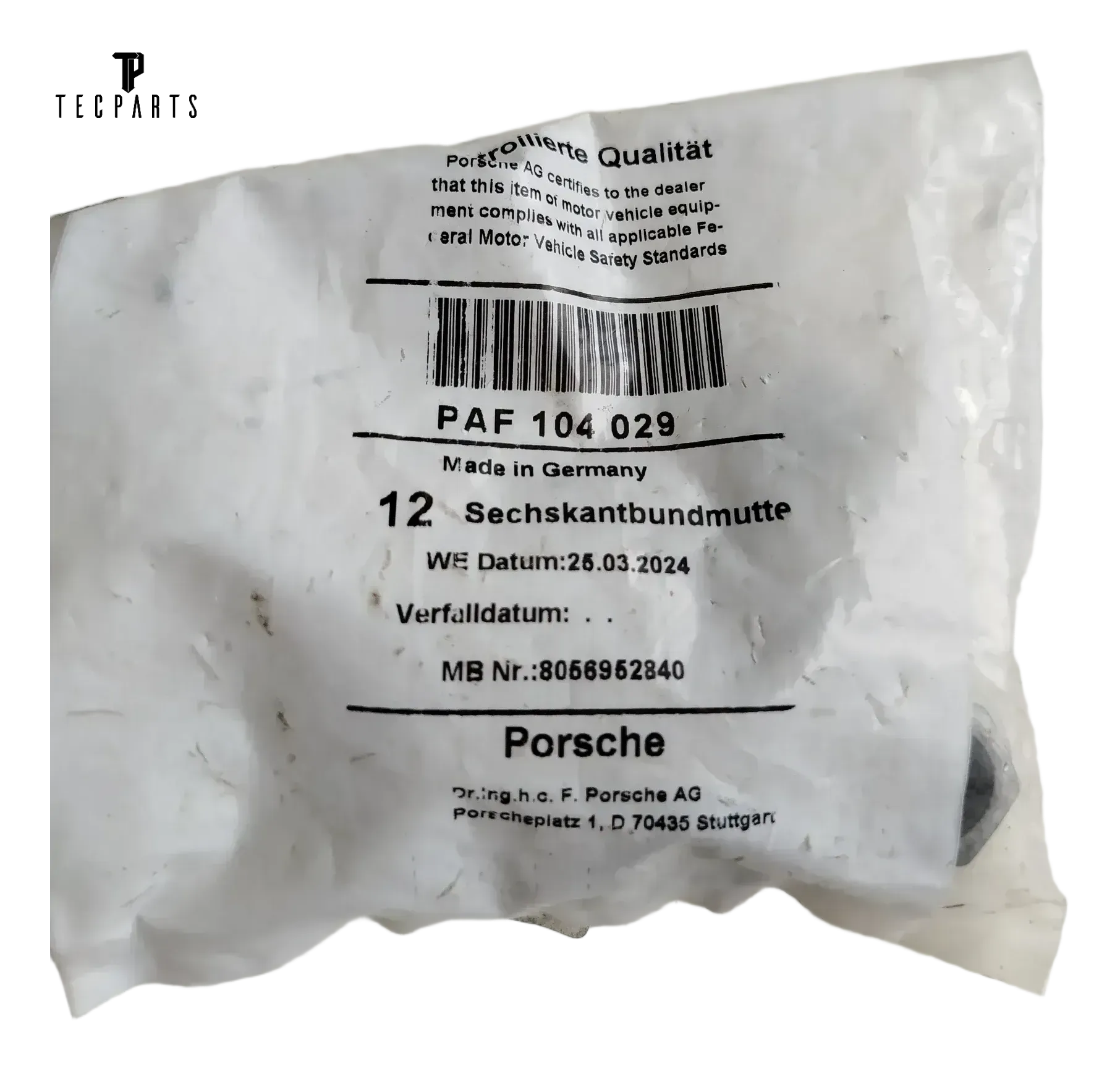 Original Originalverpackte Porsche Muttern PAF104029 PAF104029 - Bild 1