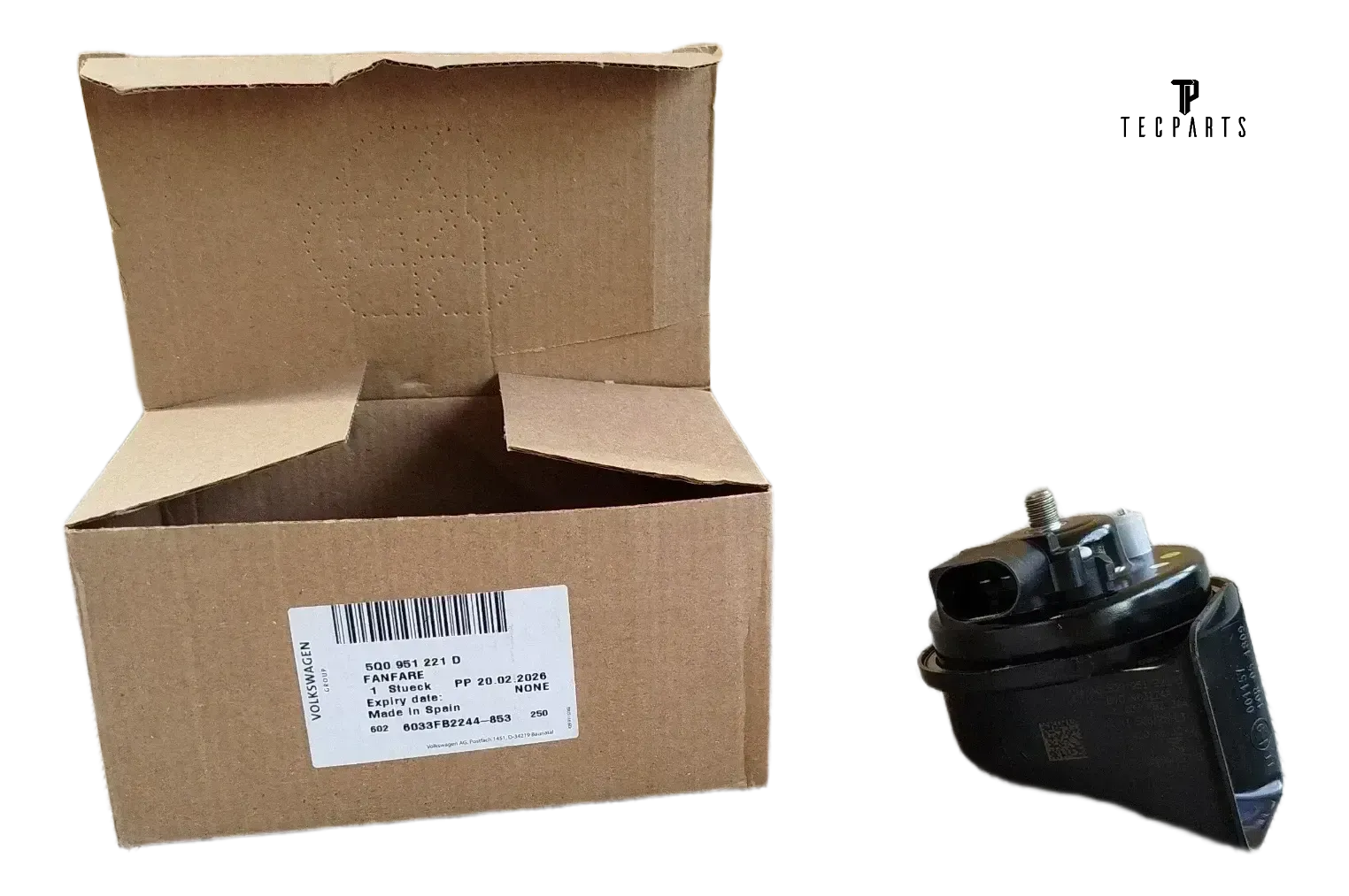 Original VW Audi Seat Skoda Signalhorn Hupe Fanfare Horn 5Q0951221D - Bild 1