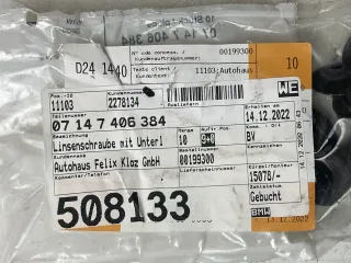 10x BMW Torxschraube Schraube Linsenschraube mit Unterlagsscheibe M6x20 7406384 - Bild 4