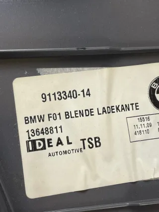 BMW 7er F01 F02 Ladekante Blende Abdeckung Verkleidung Gepäckraumboden 9113340 - Bild 3