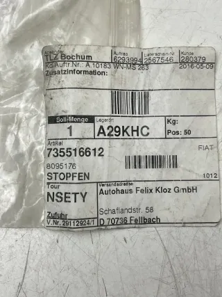 Fiat Doblo Abschlepphaken Ösenkappe Abdeckung vorne 735474830 Neu Original - Bild 4